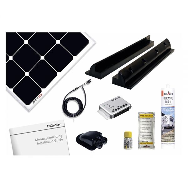 SOLARA Solarmodul DCsolar Power Set 110 W 440Wh Komplettset für Wohnmobil Segelyacht