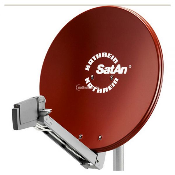 Kathrein CAS 80 Sat Alu Spiegel Antenne rot & UAS 585 Quad LNB