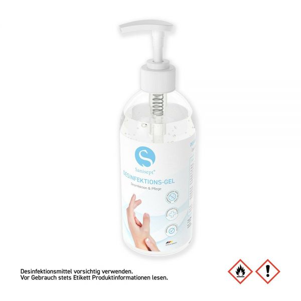 Sanisept® Desinfektions-Gel 500ml Flasche Spender Bekämpfung von Viren Bakterien Keimen