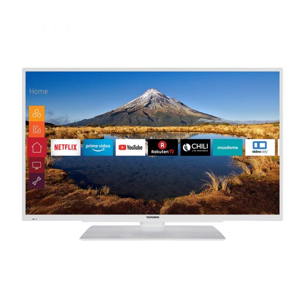 Telefunken XF43G511-W LED-Fernseher 109cm 43 Zoll Full HD Smart TV 600Hz DVB-T2/C/S2 weiß gebraucht