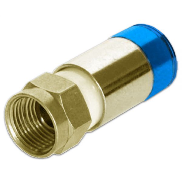 F-Kompressionsstecker Kompressionstecker 7,0mm blau für Koaxialkabel