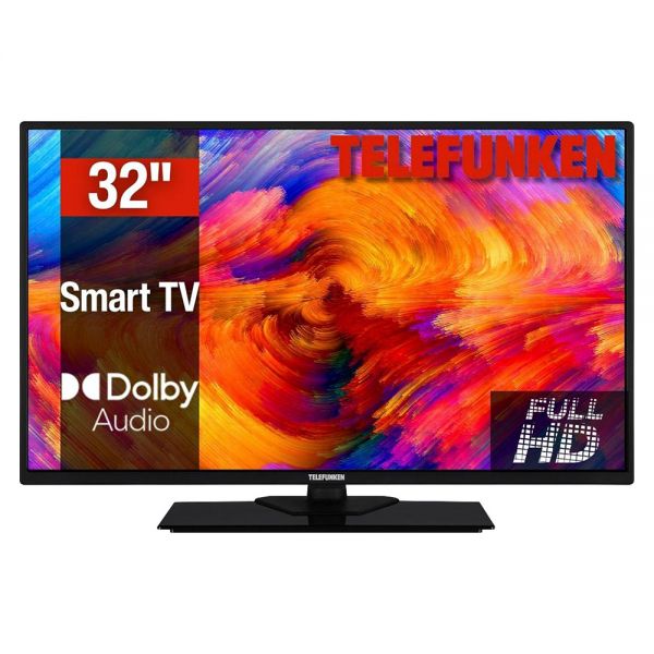 Telefunken D32F554M1CWII LED Fernseher TV 81cm 32 Zoll Full HD Smart TV 800Hz PVR gebraucht