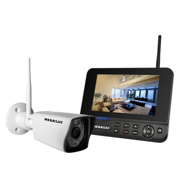 Megasat HS 130 Kameraset IP Videoüberwachung Funk Überwachungssystem Full HD LAN
