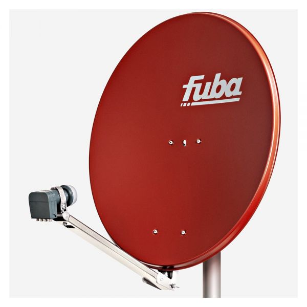 Fuba DAL 804 R Satellitenspiegel 80 cm rot Alu Satelliten Sat Schüssel Quad LNB