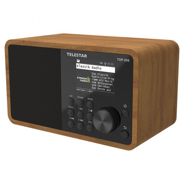 TELESTAR TOP 200 Holz DAB+ UKW Internetradio Radio Digitalradio Empfangsteil mit Bluetooth