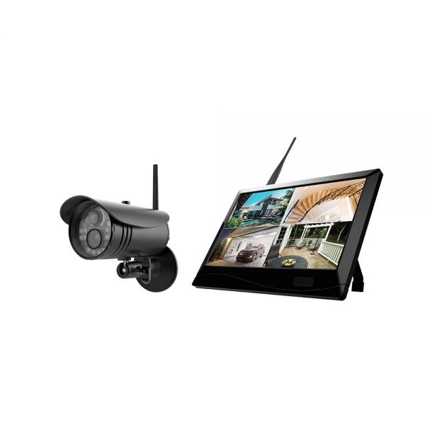 Megasat HS 150 Kameraset IP 2.0 MP Videoüberwachung Funk Überwachungssystem Full HD 10,1 Zoll